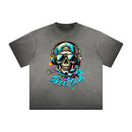 Vintage Frayed Graffiti Style Pattern Tee