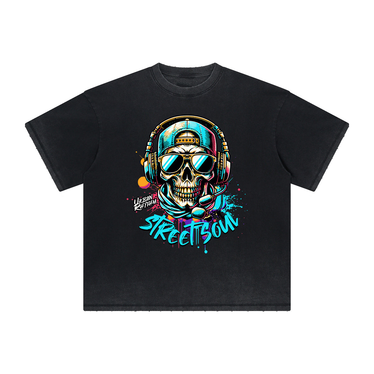 Thick Faded Graffiti Style Graphic Tee