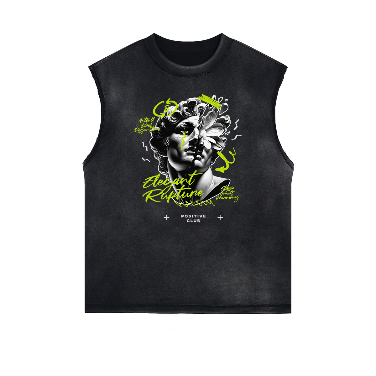 Frayed Edge Graffiti Style Graphic Tank