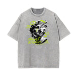 Stone Wash Graffiti Style Graphic Tee