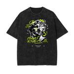 Washed Graffiti Style Graphic Cotton Tee