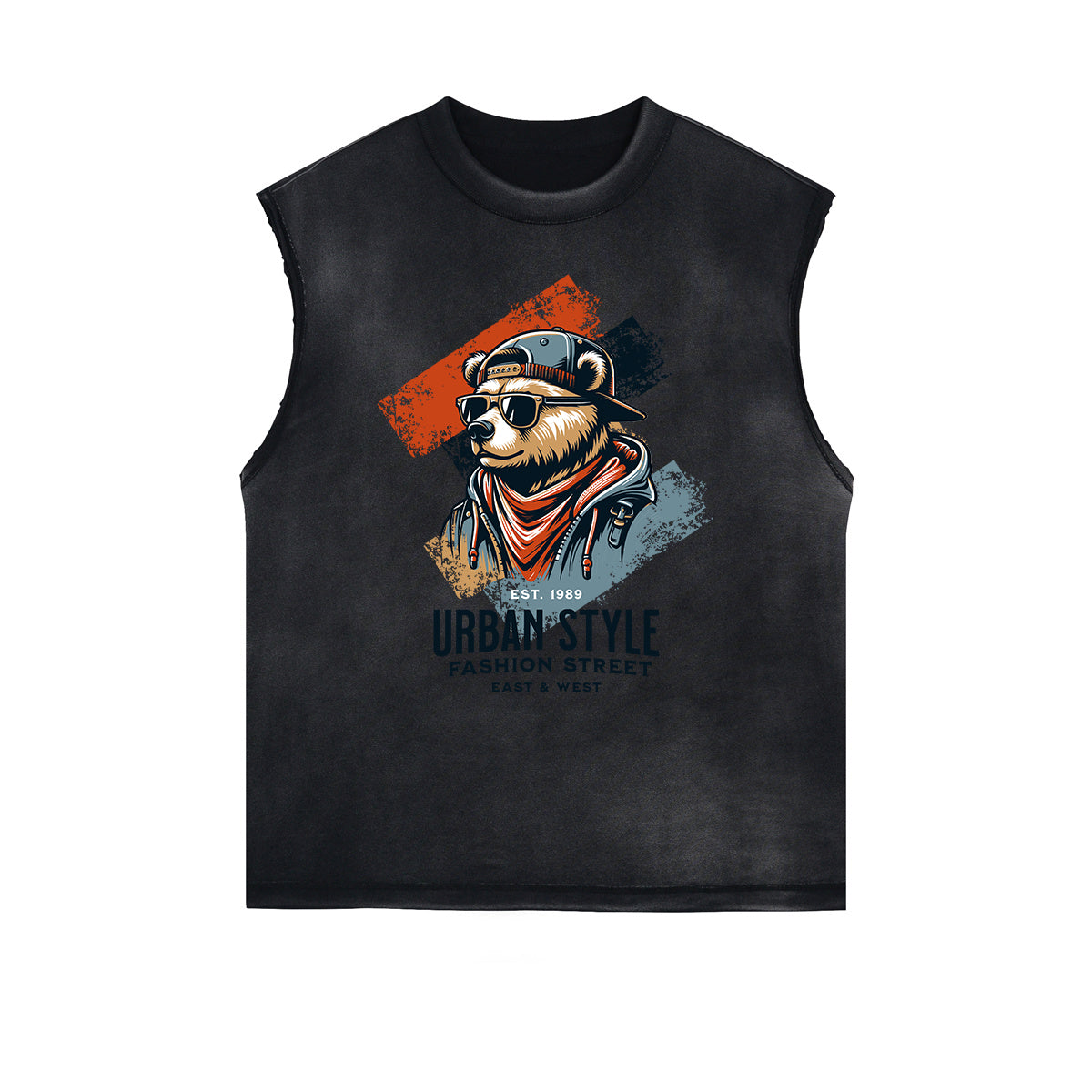 Frayed Edge Graffiti Style Graphic Tank