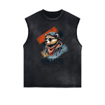 Frayed Edge Graffiti Style Graphic Tank