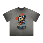 Vintage Frayed Graffiti Style Pattern Tee