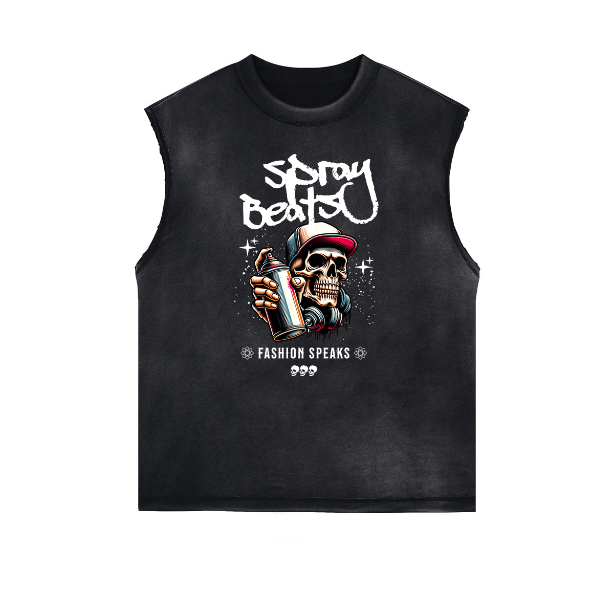 Frayed Edge Graffiti Style Graphic Tank