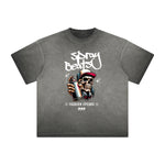 Vintage Frayed Graffiti Style Pattern Tee