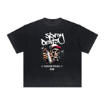 Thick Faded Graffiti Style Graphic Tee