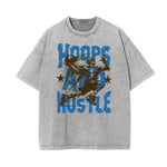 Stone Wash Graffiti Style Graphic Tee