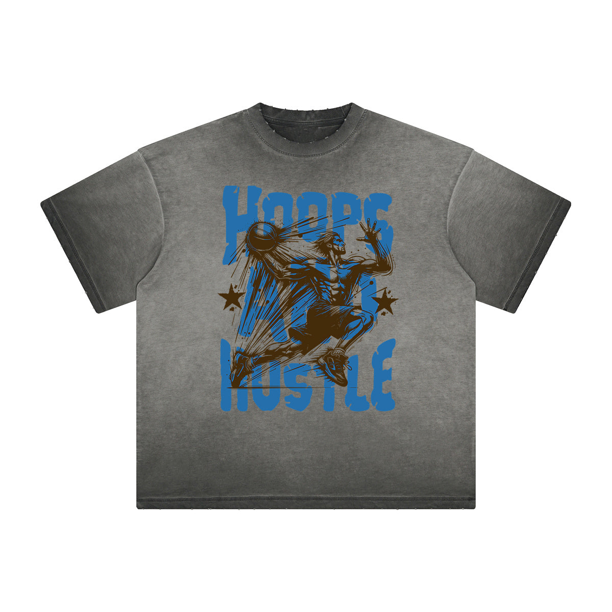 Vintage Frayed Graffiti Style Pattern Tee