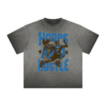 Vintage Frayed Graffiti Style Pattern Tee