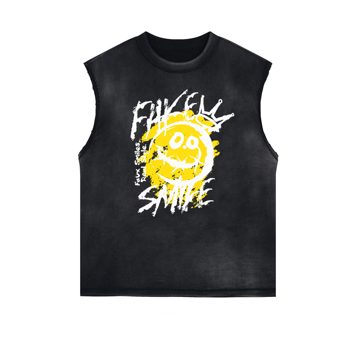 Frayed Edge Graffiti Style Graphic Tank