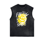 Frayed Edge Graffiti Style Graphic Tank