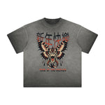 Thick Faded Asian Style Graphic T Shirt
