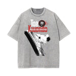 Stone Wash Asian Style Pattern T Shirt