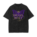 Washed Asian Style Graphic Cotton Tee