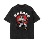 Washed Asian Style Graphic Cotton Tee