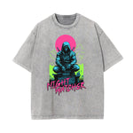 Stone Wash Asian Style Pattern T Shirt