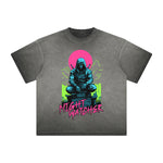 Thick Faded Asian Style Graphic T Shirt