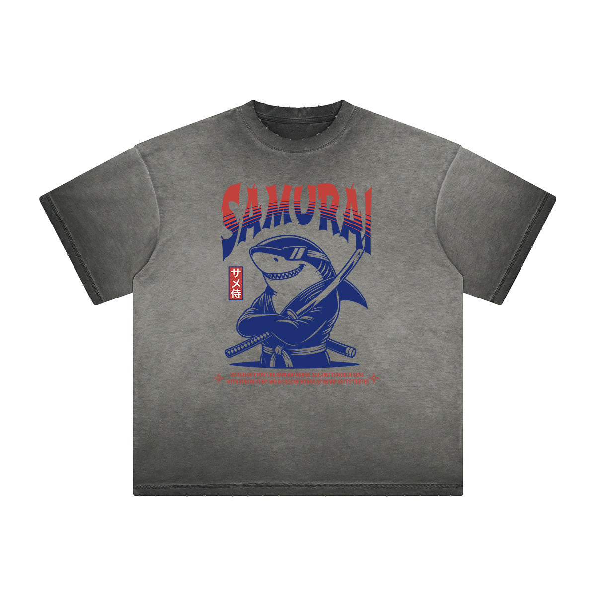 Thick Faded Asian Style Graphic T Shirt