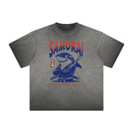 Thick Faded Asian Style Graphic T Shirt