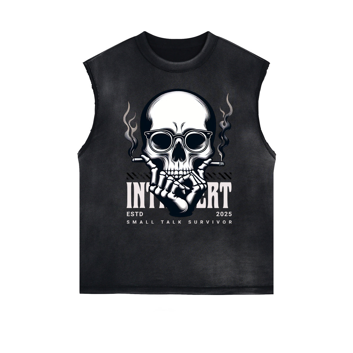 Frayed Edge Skull Graphic Tank