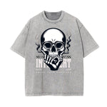 Stone Wash Skull Pattern T Shirt
