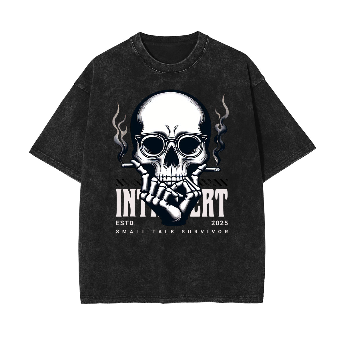 Washed Skull Graphic Cotton Tee