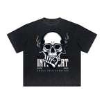 Thick Faded Skull Graphic T Shirt