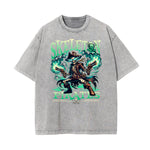 Stone Wash Skull Pattern T Shirt