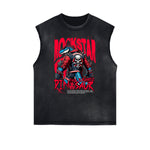 Frayed Edge Skull Graphic Tank