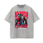 Stone Wash Skull Pattern T Shirt