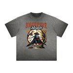 Vintage Frayed Skull Pattern Tee