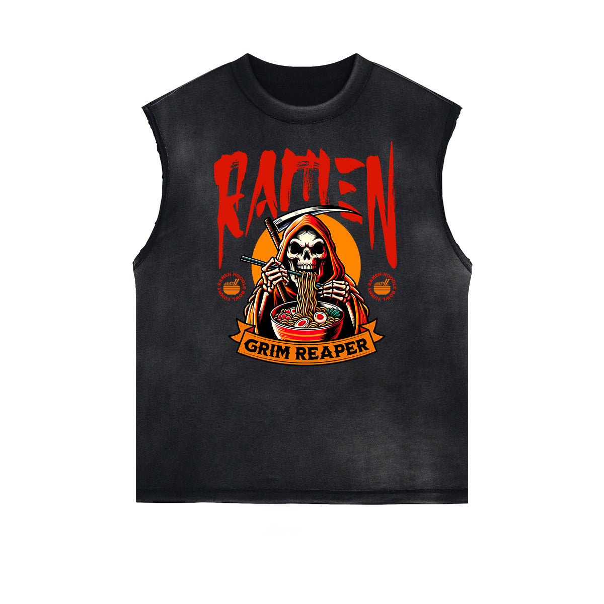 Frayed Edge Skull Graphic Tank