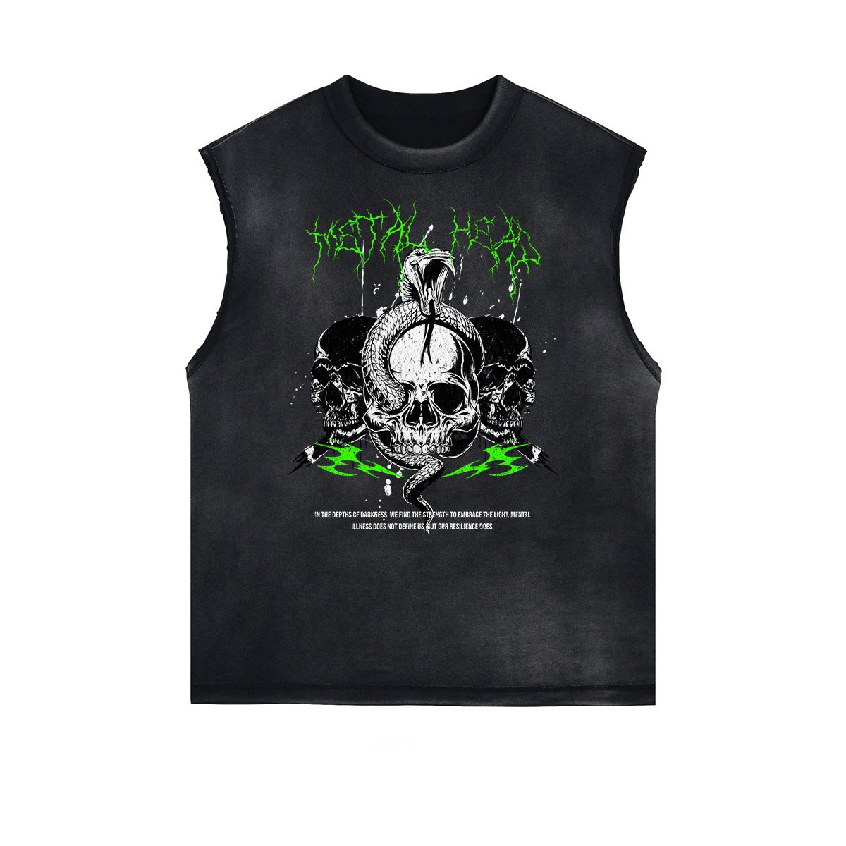 Frayed Edge Skull Graphic Tank