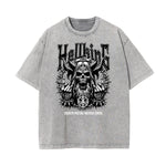 Stone Wash Skull Pattern T Shirt