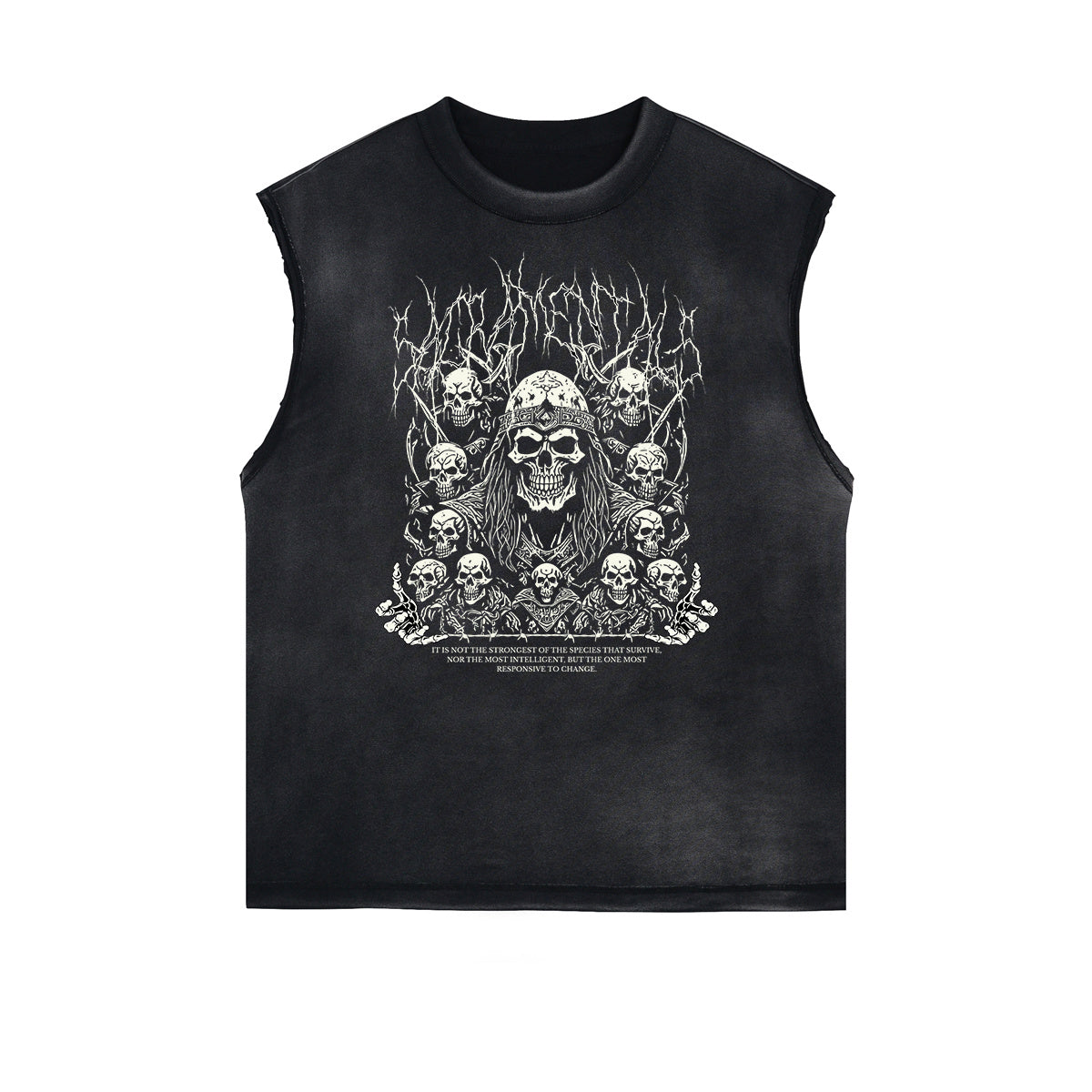 Frayed Edge Skull Graphic Tank
