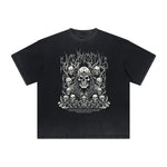 Thick Faded Skull Graphic T Shirt