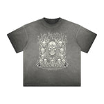 Vintage Frayed Skull Pattern Tee