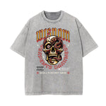 Stone Wash Skull Pattern T Shirt