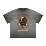 Vintage Frayed Skull Pattern Tee