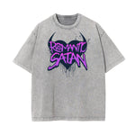Stone Wash Splash Ink Graphic T Shirt