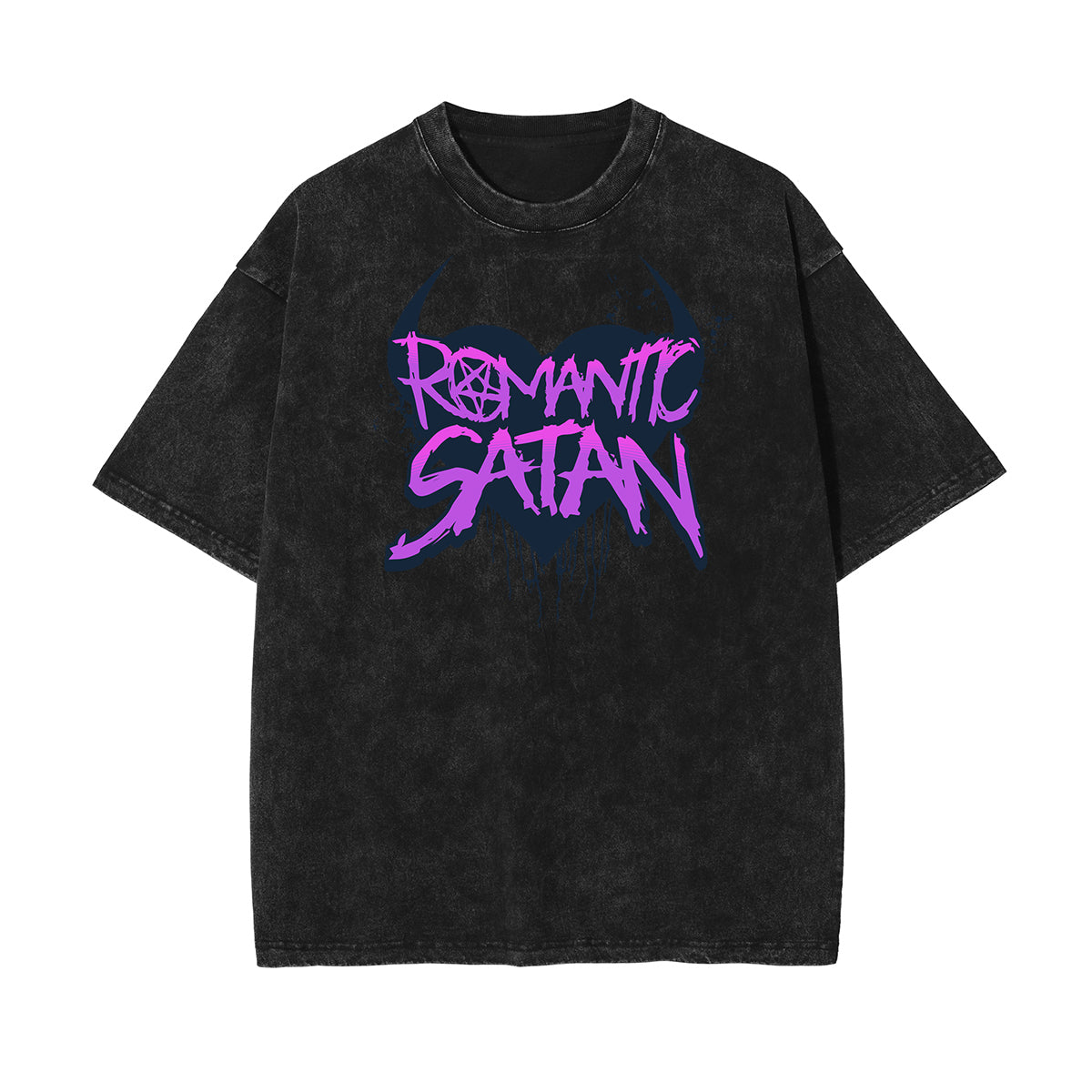 Washed Splash Ink Graphic Cotton Tee