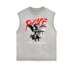 Frayed Edge Splash Ink Graphic Tank Top