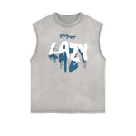 Frayed Edge Splash Ink Graphic Tank Top