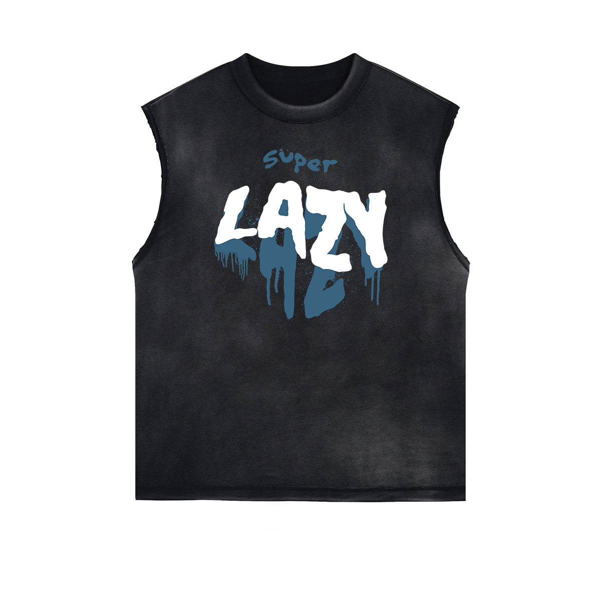 Distressed Sleeveless Splash Ink Graphic Tee