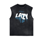 Distressed Sleeveless Splash Ink Graphic Tee
