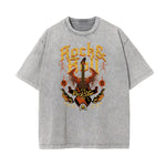 Washed Rock Style Graphic Cotton Tee