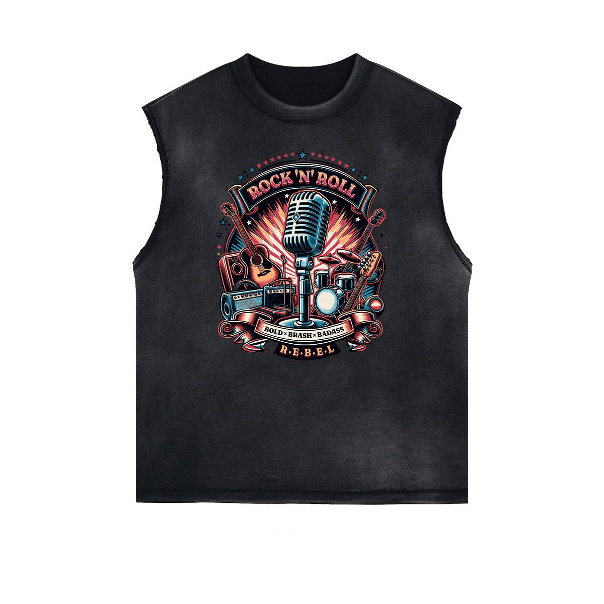 Frayed Edge Rock Style Graphic Tank