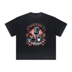 Thick Faded Rock Style Graphic T Shirt