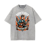 Washed Rock Style Graphic Cotton Tee